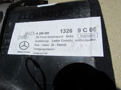 Mercedes Quarter Panel Trim Cover, Left A2086901326 W208 CLK320 CLK430 CLK55 AMG4